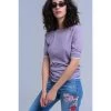 Q2 Lavender Short Sleeve Sweater