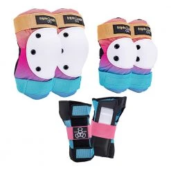 Quad Republic Skate Company Pad Sets Triple 8 - Saver Series 3-Pack - Sunset - Color Collection