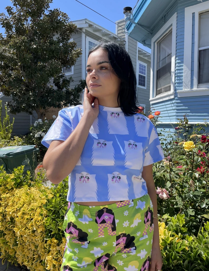 Nooworks Crop Top Grumpy Cat 2 Nooworks Crop Top Grumpy Cat