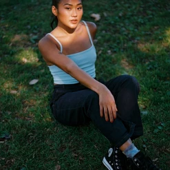 RAW STRETCH DENIM KARLETTAS